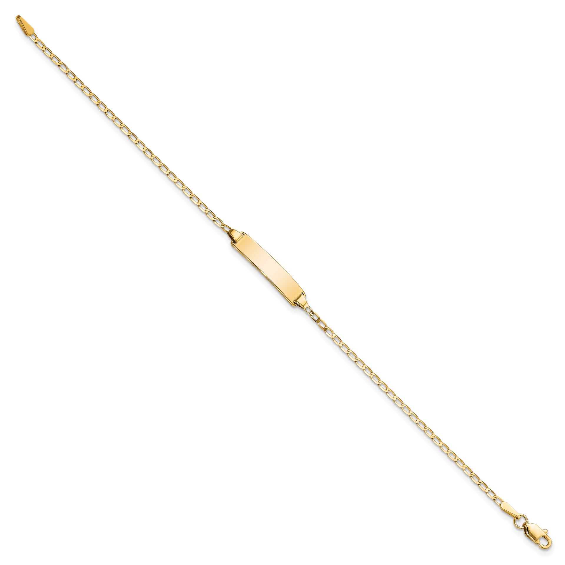 14k Flat Curb Link ID Bracelet