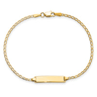 14k Flat Curb Link ID Bracelet