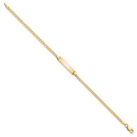 14k Flat Curb Link ID Bracelet