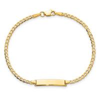 14k Flat Curb Link ID Bracelet