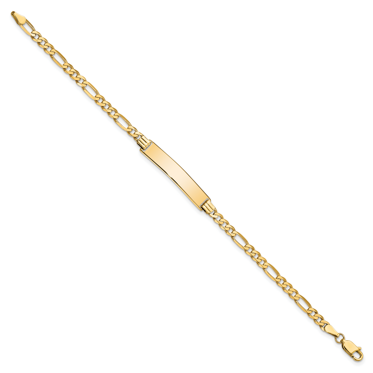 14k Flat Figaro Link ID Bracelet