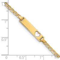 14k Cut-out Heart Anchor Link ID Bracelet