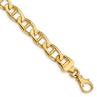 14k 9mm Hand-polished Anchor Link Chain