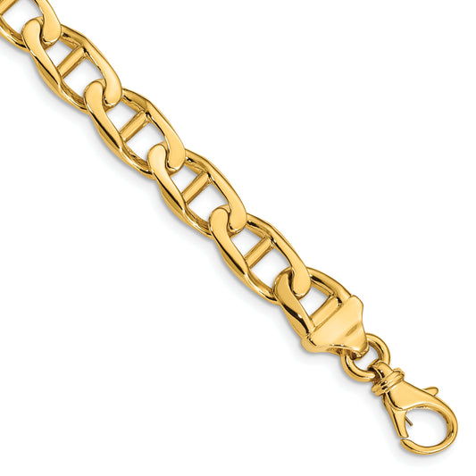 14k 9mm Hand-polished Anchor Link Chain