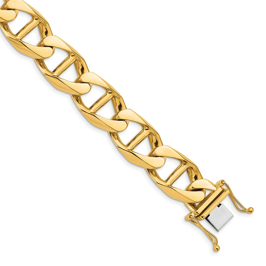 14k 14.6mm Hand-polished Anchor Link Bracelet