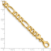 14k 7mm Hand-polished Figaro Link Chain
