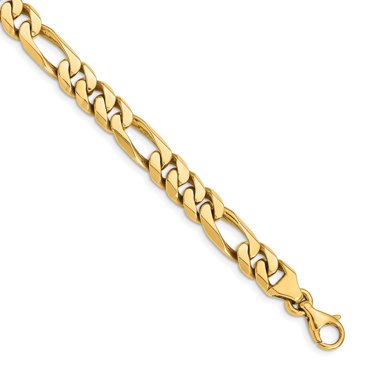 14k 8mm Hand-polished Figaro Link Bracelet