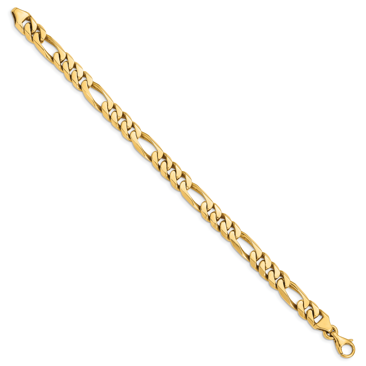 14k 8mm Hand-polished Figaro Link Bracelet