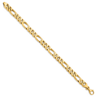 14k 8mm Hand-polished Figaro Link Bracelet