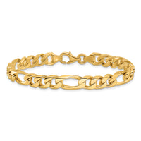 14k 8mm Hand-polished Figaro Link Bracelet
