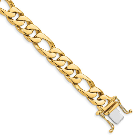 14K 10mm Hand-Polished Figaro Link Chain