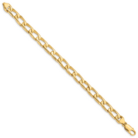 14K 8.5mm Hand-polished Open Link Bracelet