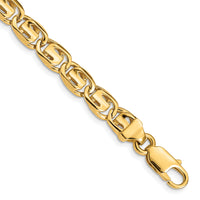 14K 7.5mm Hand-polished Fancy Link Bracelet