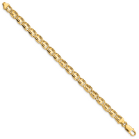 14K 7.5mm Hand-polished Fancy Link Bracelet