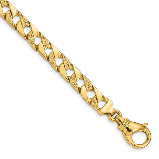 14K 7.5mm Hand Polished Fancy Link Chain