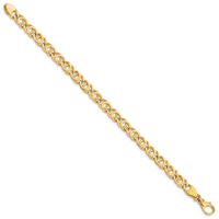 14K 7mm Hand Polished Fancy Link Chain