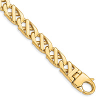 14K 10.2mm Hand-polished Fancy Link Bracelet