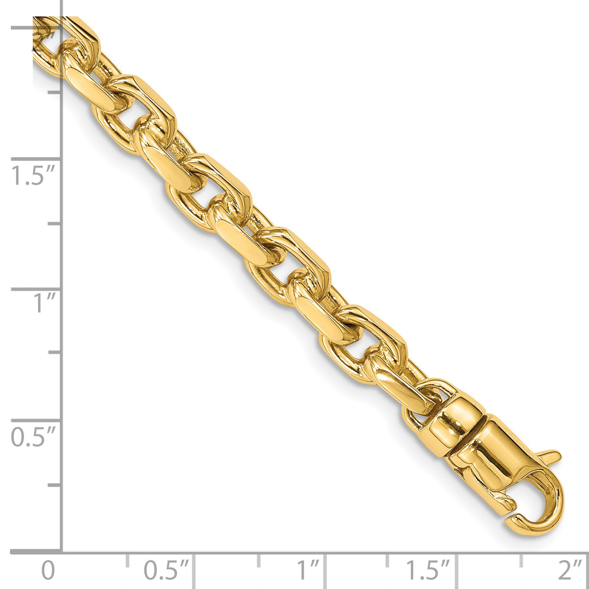 14k 5.9mm Hand-polished Fancy Link Bracelet
