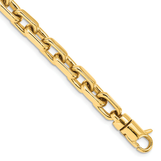14k 7mm Hand-polished Fancy Link Chain