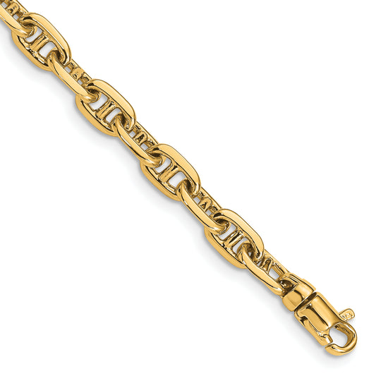 14k 5.1mm Hand-polished Fancy Link Bracelet