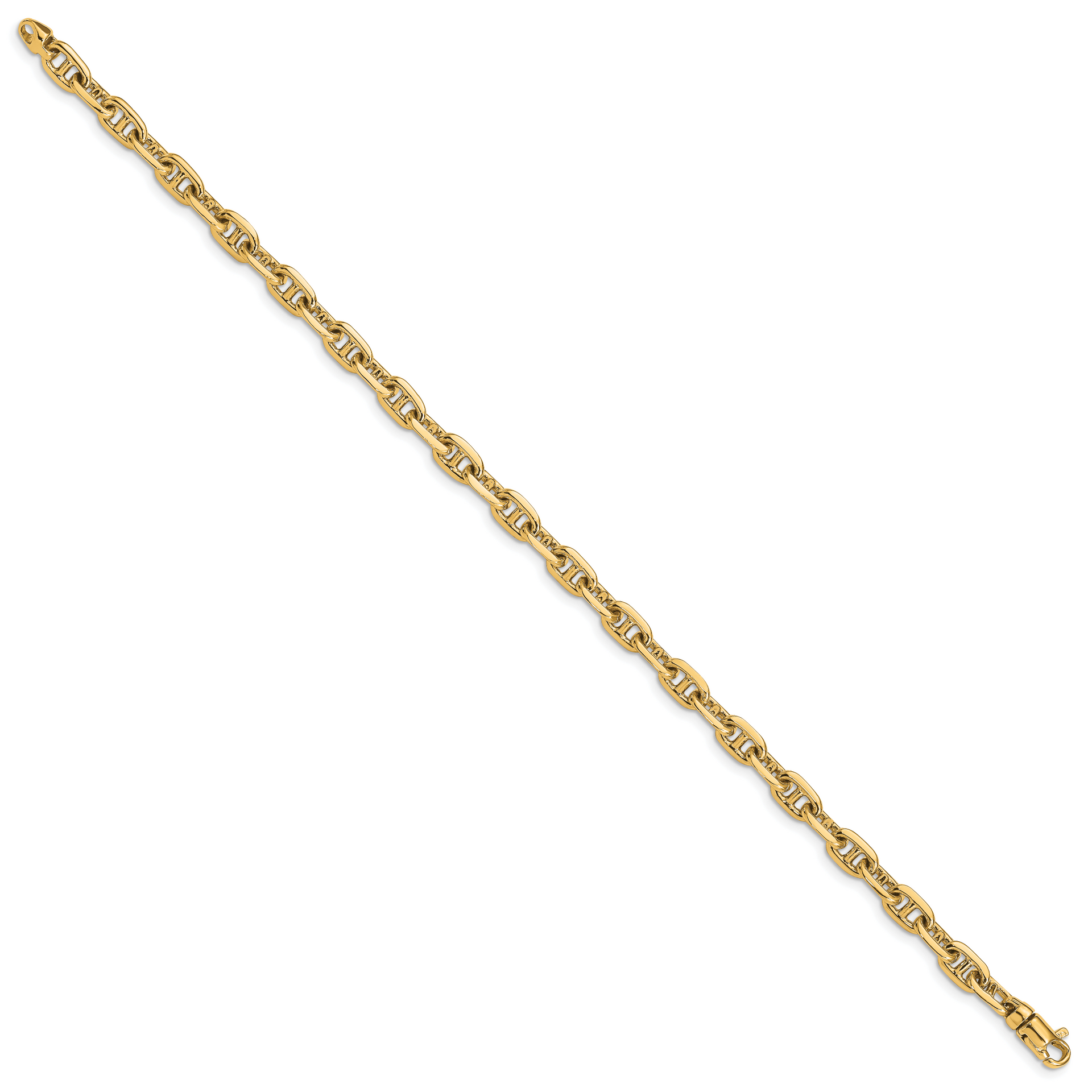 14k 5.1mm Hand-polished Fancy Link Bracelet