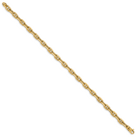 14k 5.1mm Hand-polished Fancy Link Bracelet