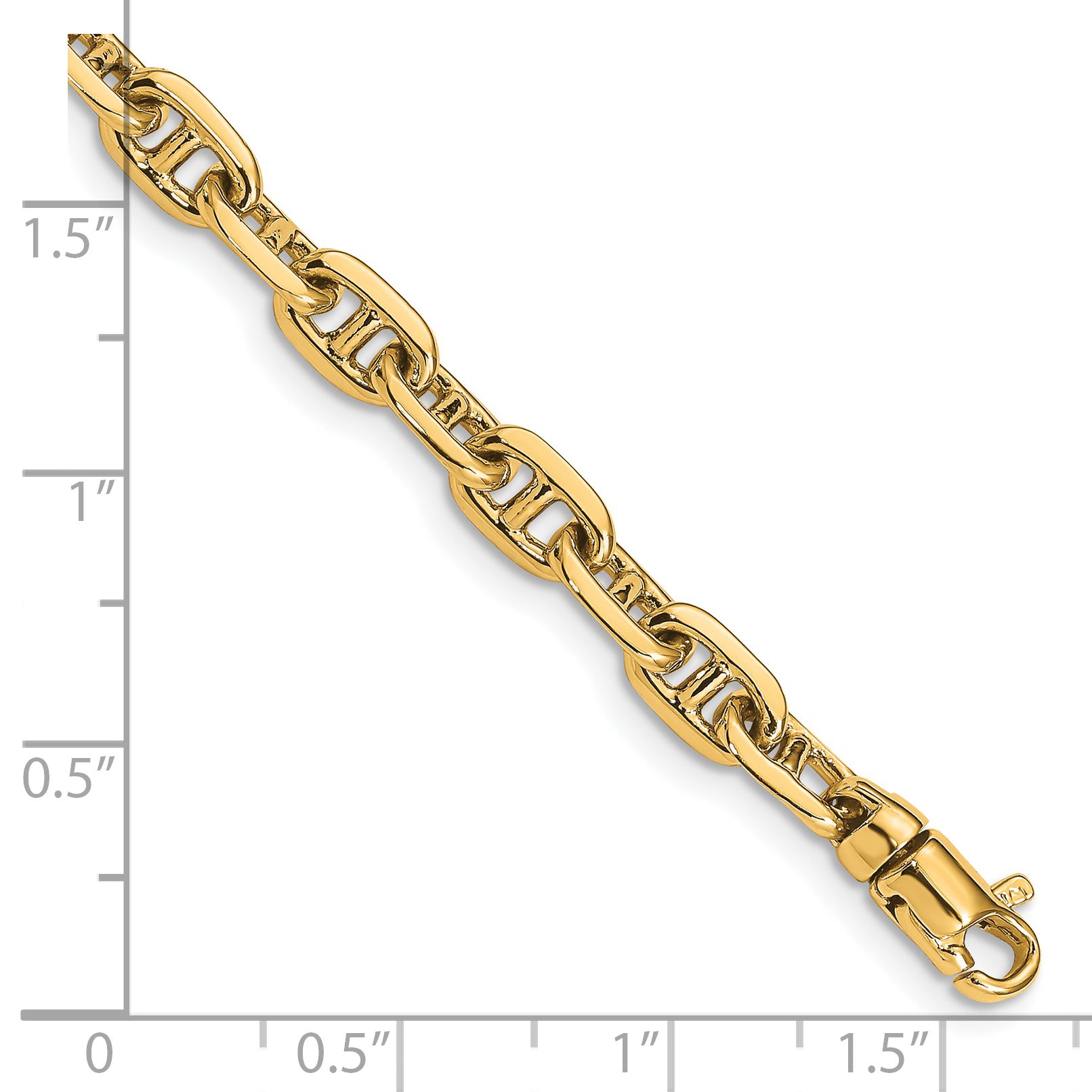 14k 5.1mm Hand-polished Fancy Link Bracelet
