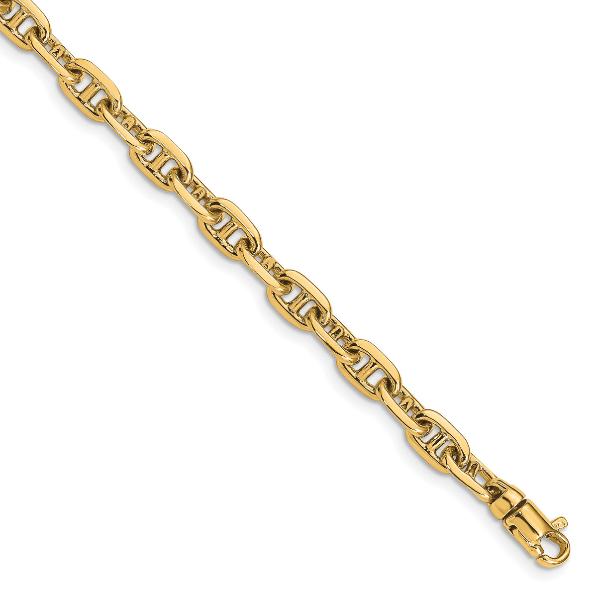14k 5.1mm Hand-polished Fancy Link Bracelet