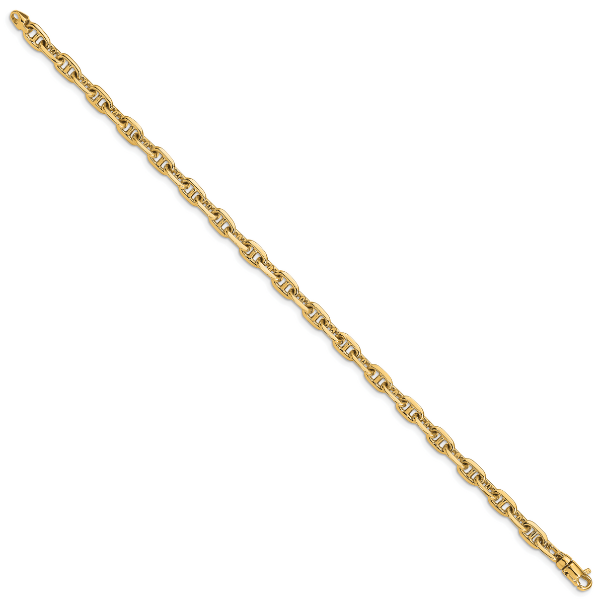 14k 5.1mm Hand-polished Fancy Link Bracelet