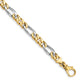 14K Two-tone 6.3mm Hand-polished Fancy Link Chain