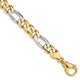 14k Two-tone 8.5mm Hand-polished Fancy Link Bracelet