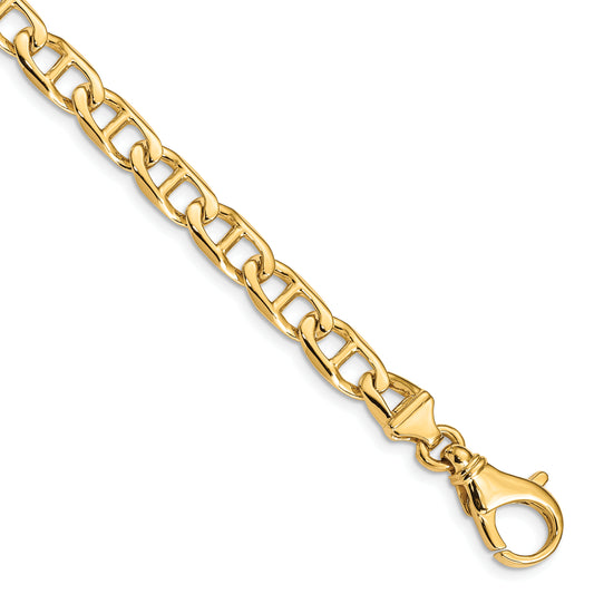 14K 6.5mm Hand-polished Fancy Link Chain