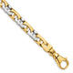 14K Two-tone 8.5mm Hand-polished Fancy Link Bracelet