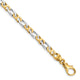 14k Two-tone 4.8mm Hand Polished Fancy Link Bracelet