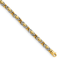 14k Two-tone 4.2mm Hand-polished Fancy Link Chain