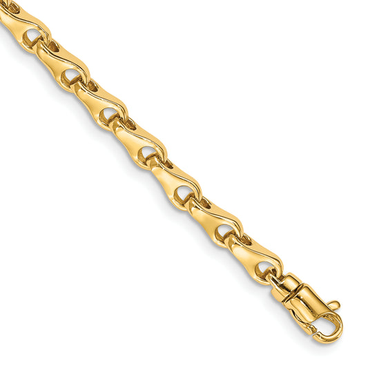 14k 3.9mm Hand-polished Fancy Link Chain