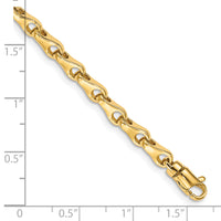 14k 3.9mm Hand-polished Fancy Link Chain
