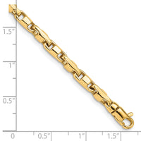 14K 4mm Hand-polished Fancy Link Bracelet