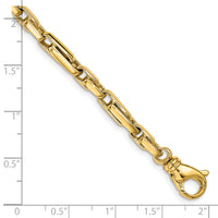14k 5mm Hand-polished Fancy Link Chain