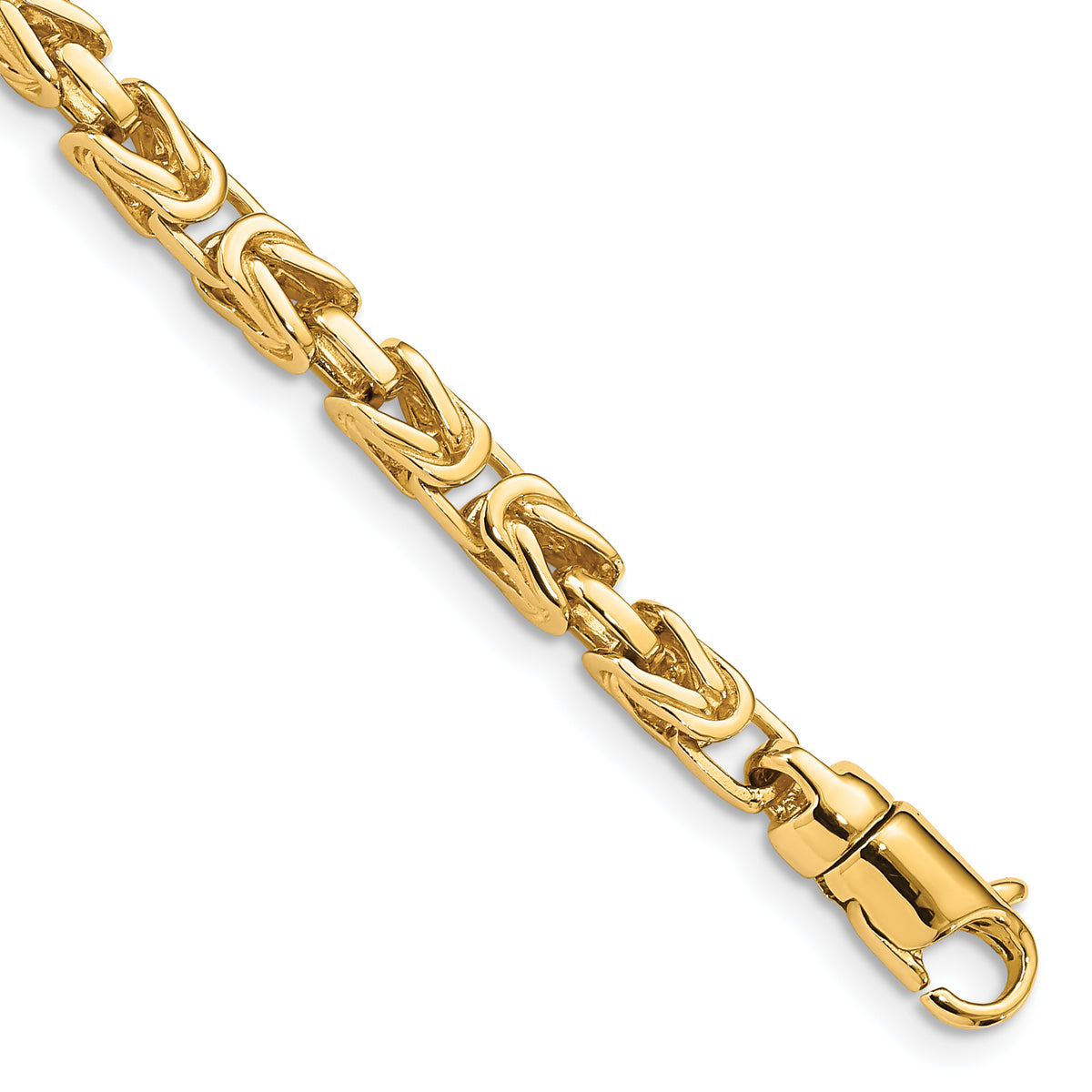 14k 4.1mm Hand-polished Byzantine Link Chain