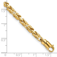14k 4.1mm Hand-polished Byzantine Link Chain