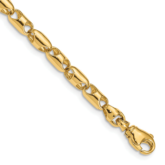 14k 4.1mm Fancy Barrel Link Chain