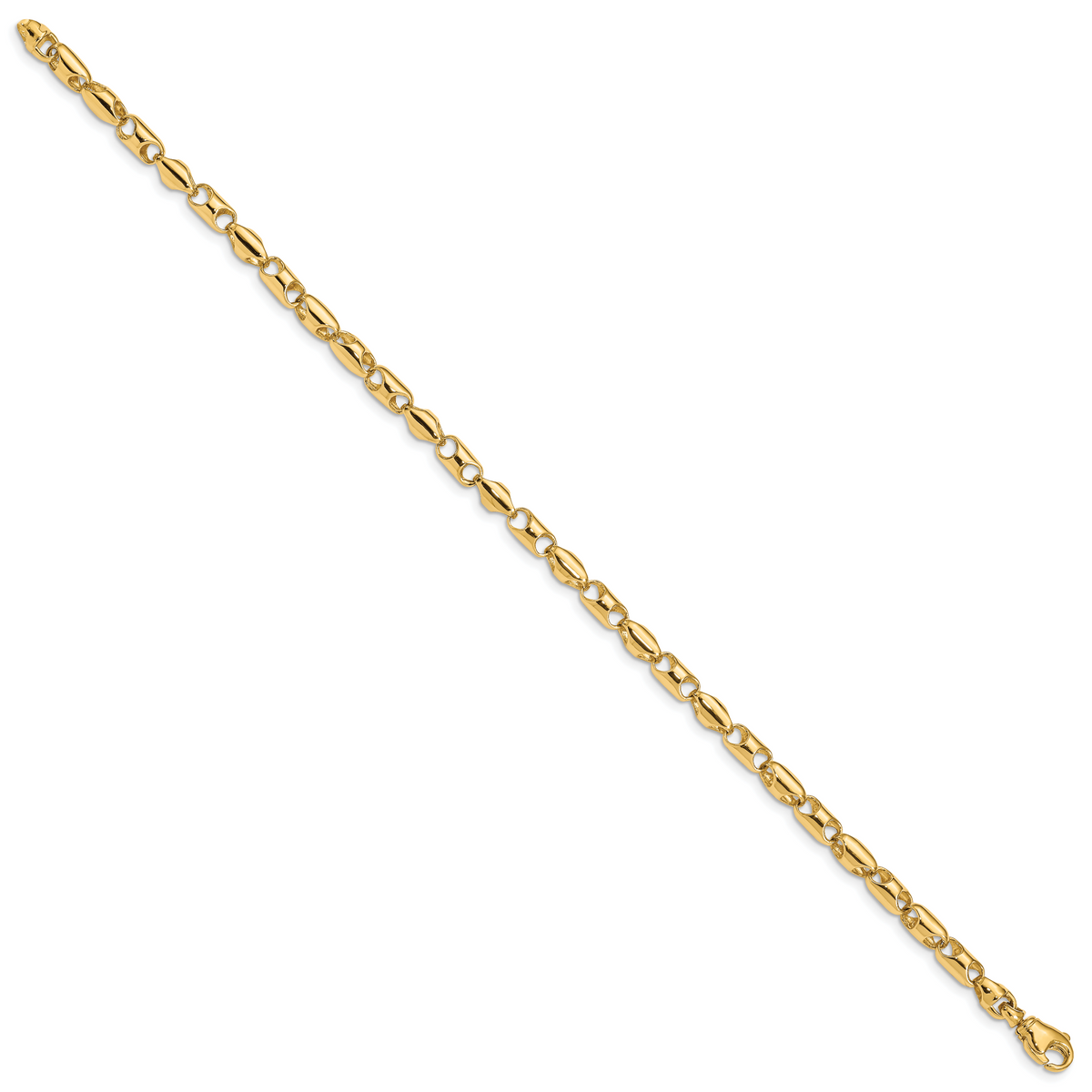 14k 4.1mm Fancy Barrel Link Bracelet