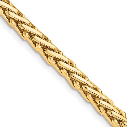 14K 4.4mm Hand-polished Flat-Edged Woven Link Chain