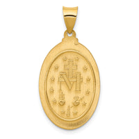 14k Hollow Miraculous Medal Oval Pendant