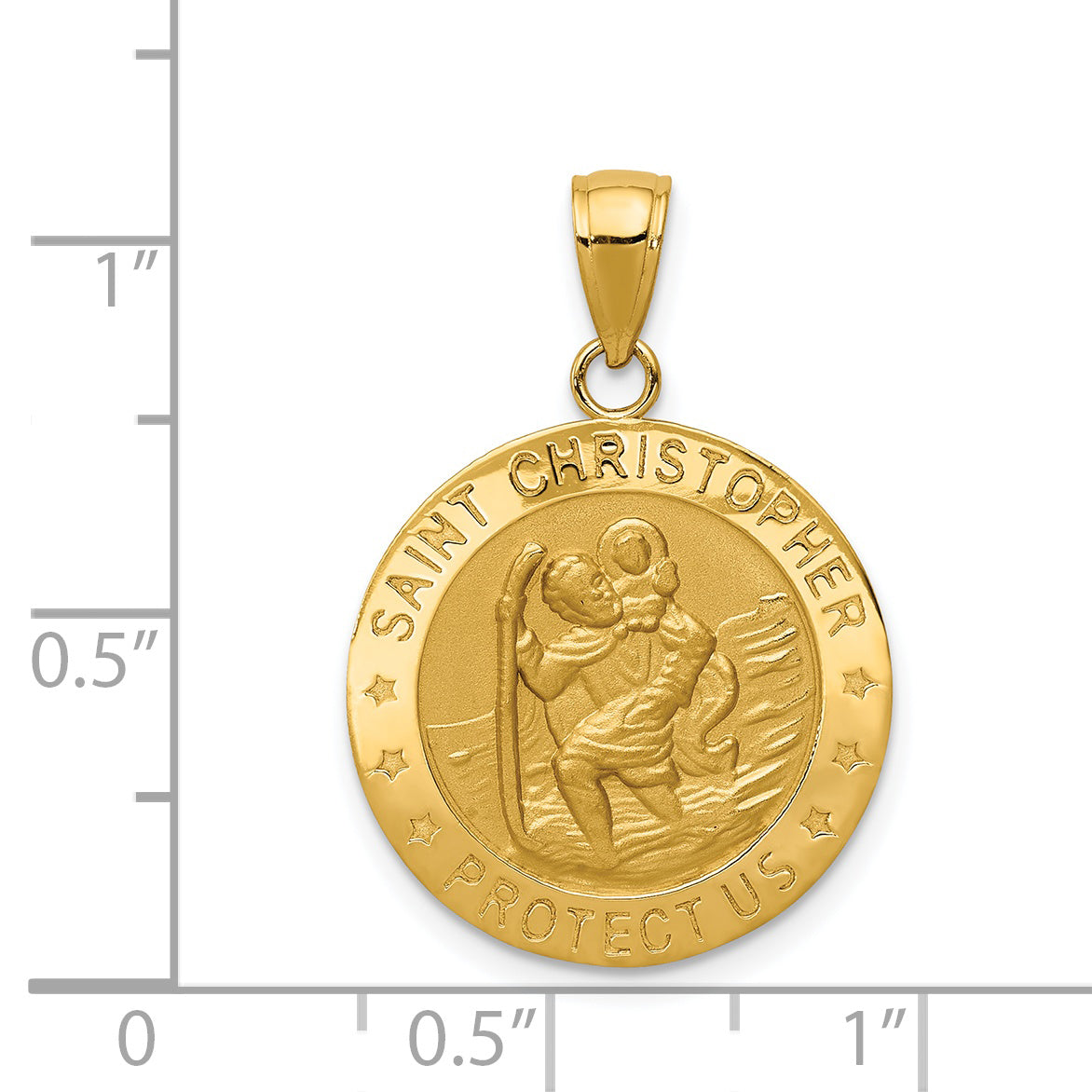 14k Saint Christopher Medal Pendant