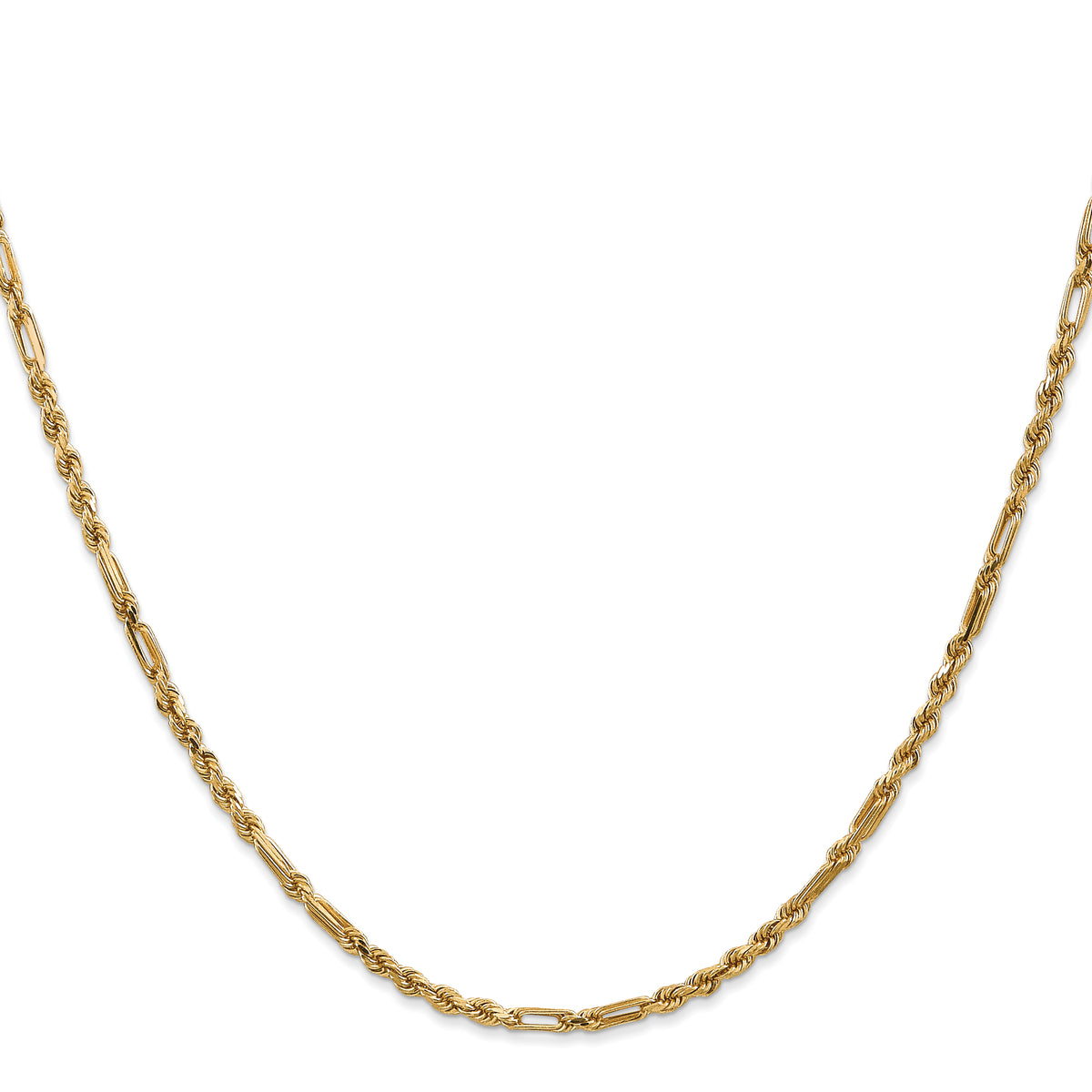 14k 2.5mm D/C Milano Rope Chain