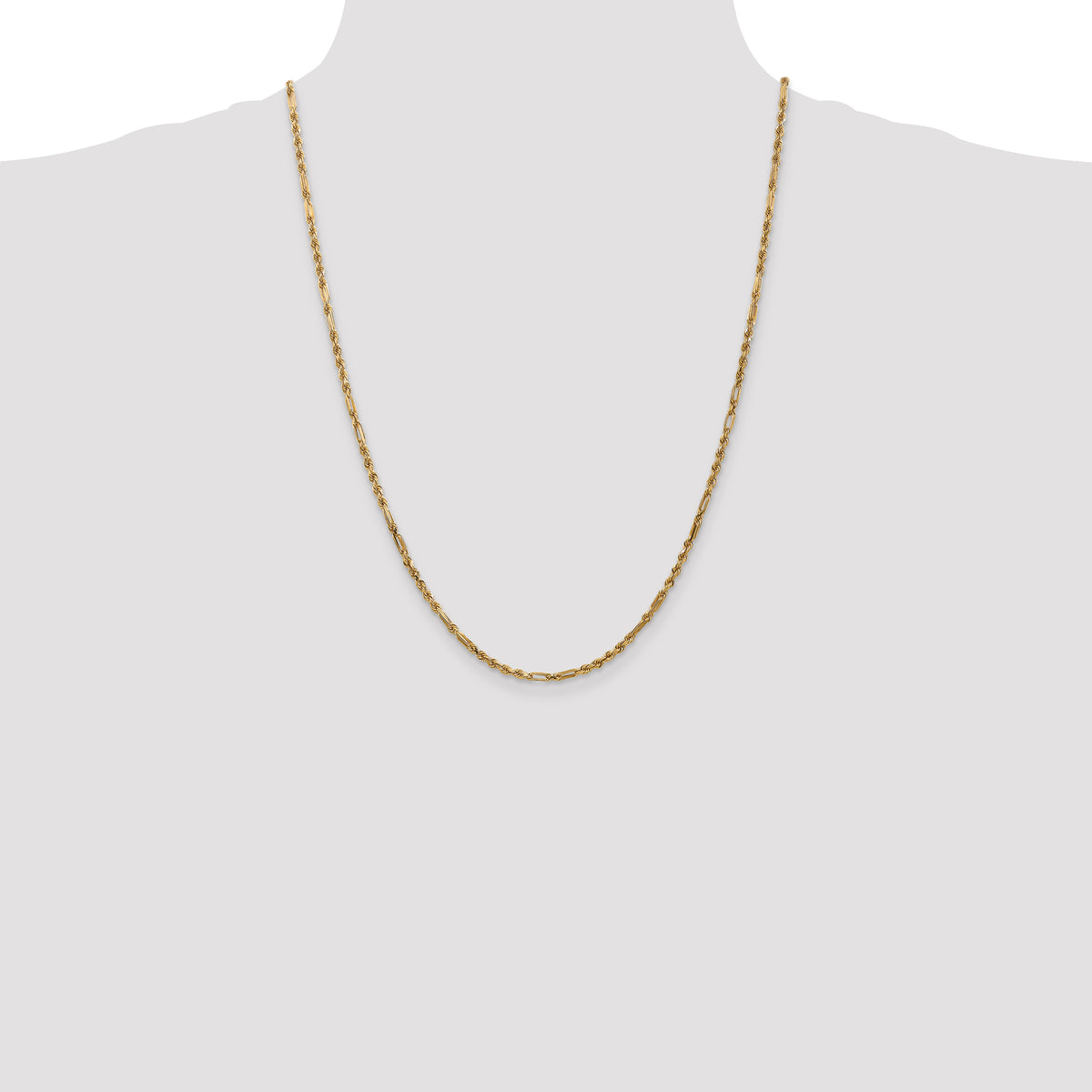 14k 2.5mm D/C Milano Rope Chain