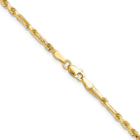 14k 2.75mm D/C Milano Rope Chain