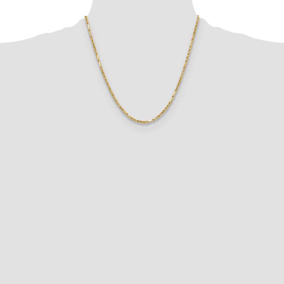 14k 2.75mm D/C Milano Rope Chain